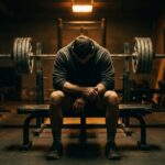 man sitting on bench in gym
